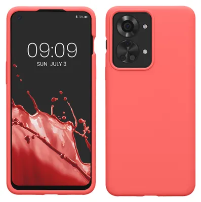 Produktbild von kwmobile Handyhülle für OnePlus Nord 2T 5G Hülle - Case Silikon - Kabelloses Laden - Schutzhülle Cover in Neon Koralle