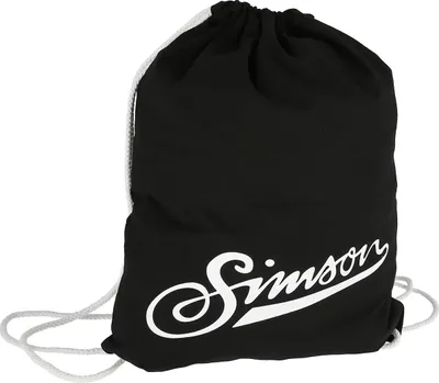 Produktbild von Retro-Sportbeutel, Schwarz, Motiv "SIMSON-weich" Kordelzugverschluss