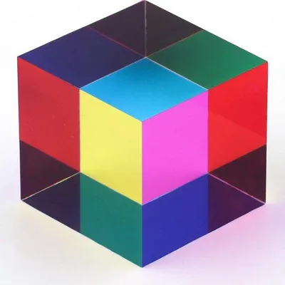 Image de Cube en plastique, illusion d'optique, 40 mm, acrylique