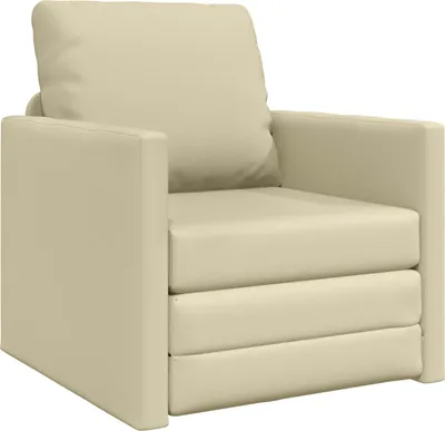 Obrázok produktu pre vidaXL Rozkladacia pohovka 60 cm krémová Imitácia kože