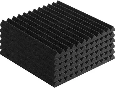 Imagen del producto de Paneles de espuma acústica, 80 unidades, 12 x 12 x 1 pulgada, alta densidad, para estudio, color