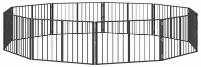 Produktbild von vidaXL Hundetor 10 stk. Schwarz 100 x 60 cm Verzinkter Stahl