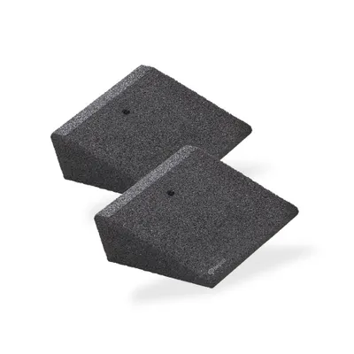 Produktbild von bepco Bordsteinkanten-Rampe-Set (2 Stück), Scooter Rampe – Schwarz, mit eingelagerten Unterlegscheiben zur Befestigung, je 25 cm lang, 10 cm hoch