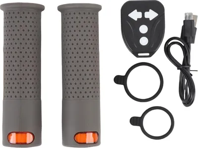 Imagen del producto de Intermitente, compatible con scooters eléctricos M365, de goma, con control remoto inalámbrico, luz, empuñaduras para manillar, accesorios, color gris