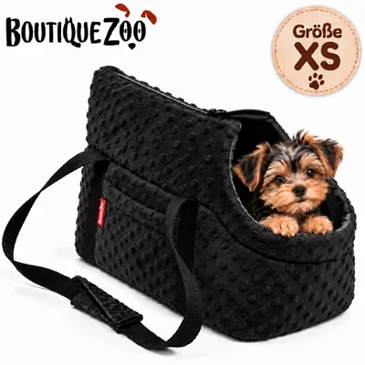 Produktbild von Hundetasche Tragetasche Transporttasche für Hunde Katzen Transportbox Tasche Neu Schwarz Minky XS