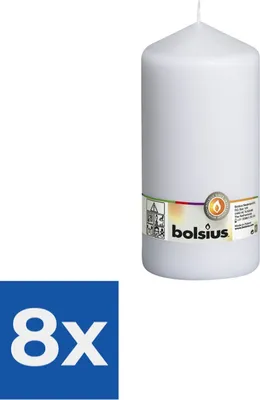 Image de Bolsius Pillar Candle Cello XXL White - 20 cm / ø 10 cm - 8 cupsů