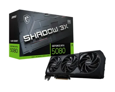 Produktbild von MSI GEFORCE RTX 5080 SHADOW 3X OC 16GB GDDR7 Reflex 2 RTX AI DLSS4 Bulk Reacondicionado