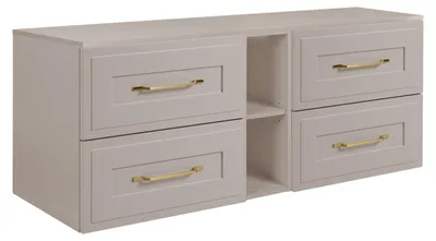 Produktbild von Badezimmer-Unterschrank-Set, Kaschmir, 180 (2 x 80 + 20) x 46 x 58 cm, 3 Grifffarben zur Auswahl