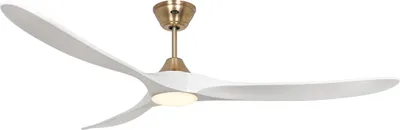Produktbild von Deckenventilator CasaFan 318067 ECO GENUINO-L mit Licht 180cm weiße Flügel gebürstetes Messing Motor