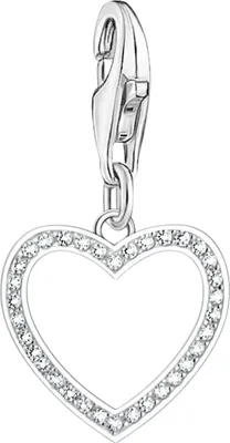 Produktbild von Thomas Sabo Charm-Anhänger Damen Herz Zirkonia Weiß Silber 2203-051-14