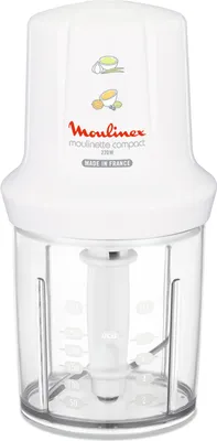 A white Moulinex food chopper on a white background.