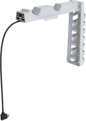 Obrázok produktu pre Pre ovládač PS5 Slim 2 v 1 Nabíjacia a chladiaca stanica s osvetlením RGB biela