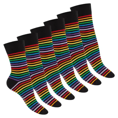 Imagen del producto de Omgoods - 6 pares de calcetines de algodón de verano a rayas para mujer