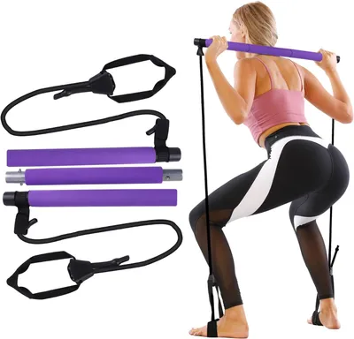 Produktbild von Pilates Stick Kit, verstellbarer Widerstand, tragbare Übungsstange, für Dehnung und Training