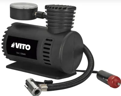 Produktbild von Mini-Kompressor, tragbar, 12V, 13 Bar, 150 PSI, Vito-Aufblasstation mit Druckanzeige