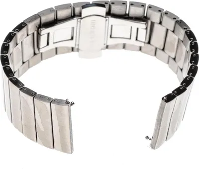 Produktbild von vhbw Ersatz Armband kompatibel mit Samsung Galaxy Watch Active SM-R500 Fitnessuhr, Smartwatch - 17,4 cm Edelstahl silber