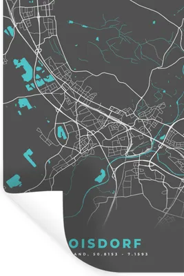 Produktbild von MuchoWow® Wandtattoo Wandsticker Wandaufkleber Deutschland - Blau - Troisdorf - Stadtplan - Karte 40x60 cm Selbstklebend und Repositionierbar - Wierderverwendbar - Selbstklebend