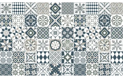Zdjęcie produktu dla Samoprzylepne naklejki ścienne imitujące płytki do kuchni i łazienki – 60 naklejek Jeromea Azulejos – 60 naklejek o wymiarach 15 x 15 cm