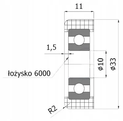 Image de Zabi Roulement polyamide pour chariot de portail R-33