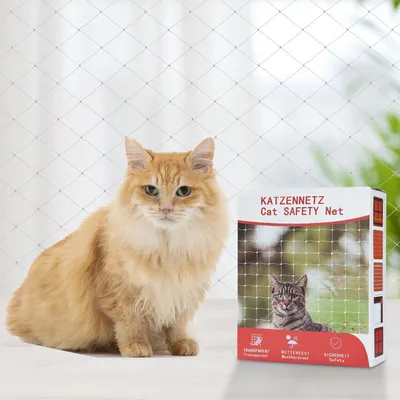 Produktbild von TolleTour Katzennetz Balkonnetz Transparentes Katzenschutznetz Katzen-Schutznetz Fenstergitter Kippfenster-Schutzgitter 3x8m