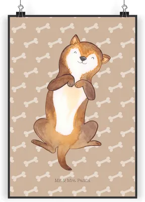 Produktbild von Mr. & Mrs. Panda Bild Hund Streicheln DIN A3 - Hundeglück - Geschenk, drucke, Hunde, Sprüche, Kraulen, wandkunst, Plakat, wanddeko, Wandbild, Bauch, Süß