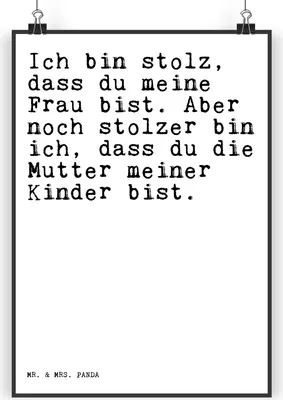 Produktbild von Mr. & Mrs. Panda Bild Ich bin stolz, dass... DIN A3 - Weiß - Geschenk, Sohn Geburt, Sprüche, Ehefrau Spruch, stolz, Kunstdruck, drucke, Tochter, Partner, wanddeko, Frau