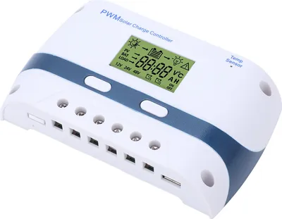 Obrázek produktu pro 12V 24V PWM regulátor solární nabíječky LCD displej s USB výstupem 40A vodotěsný panelový regulátor