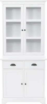 Obrázek produktu pro vidaXL Vitrína se 4 dveřmi z MDF a borovicového dřeva 80x40x180 cm