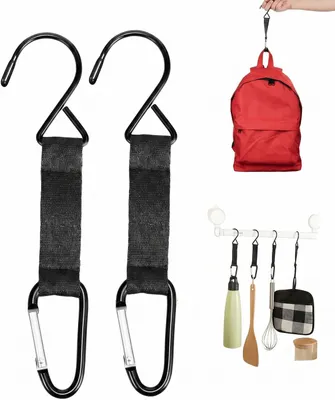 Imagen del producto de Ganchos metálicos ajustables para reposacabezas, resistentes, ideales para organizadores de coche, montaje sencillo