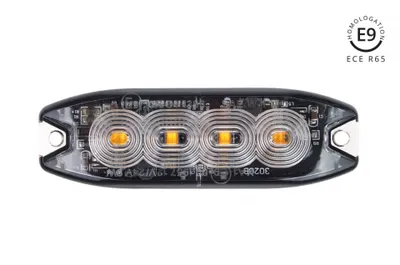 Obrázek produktu pro Oranžové výstražné světlo 4x3W LED 4x3W LED R65 R10 12/24V IP68