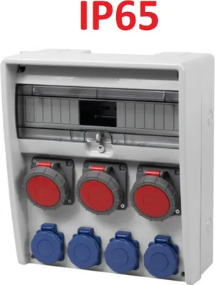 Produktbild von IP65 Stromverteiler Ulisse 17M Wandverteiler verdrahtet Steckdosen Modulen Anzahl -17 CEE 3x32A  4x230V