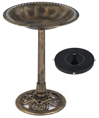 Obrázok produktu pre COSTWAY Stojaca kŕmidlo pre vtáky, kŕmidlo so solárnym fontánkou, kŕmidlo pre voľne žijúce vtáky, kŕmidlo Bird Feeder, 51 x 71 cm, bronzová farba