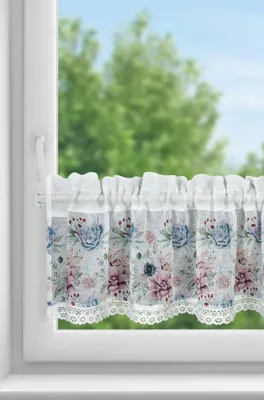 Zdjęcie produktu dla Zasłona DORA biało-różowa 30x150