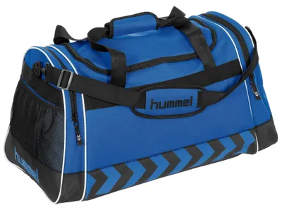 Produktbild von Hummel Luton Fußballtasche 63x33x34cm blau-schwarz mit Reißverschlussfächern wasserabweisend