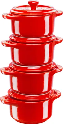 Obrázek produktu pro Darování 200 ML 4 ks Červené keramické zapékací misky Kokilki