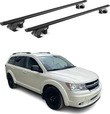 Image de Barres de toit transversales ABE pour Dodge Journey 2008-2011 5 P Alu Noir 2x
