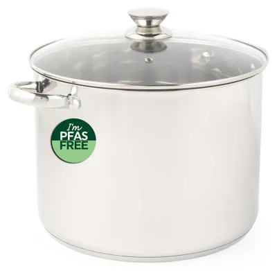Image de Faitout soupe - Acier inoxydable - 15 litres - Ø 30 cm - Couvercle en verre trempé