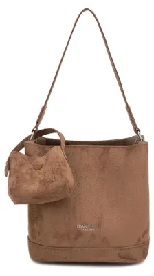 Imagen del producto de Bolso de hombro para mujer de Diana&Co, fabricado en cuero vegano, con correa desmontable y asa para llevar como clutch