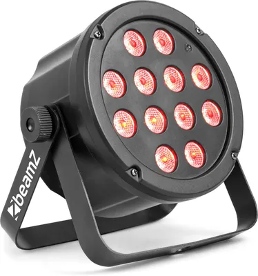Produktbild von BeamZ SlimPar 35 LED-Strahler - 12x 3W 3in1 RGB LEDs , 25 Watt , DMX- und Standalone-Modus , 3, 4 oder 7 DMX-Kanäle , vorprogrammierte Shows , Bedienfeld mit LED-Anzeige , schwarz