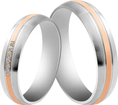 Produktbild von Akzent Damen-Partnerring, Edelstahl, Similibesatz, bicolor