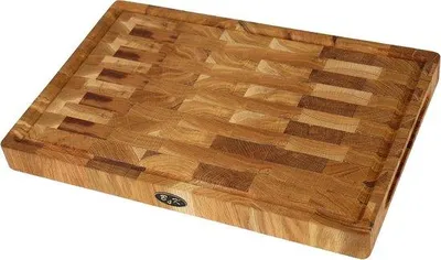Produktbild von B4K Eiche Holz Küchenbrett 45x30x4cm . . Antibakterielle Hirsch Holz Regal mit Griffen, Silikon-Fußböden, Sap Nut, Schneidebrett für Ke