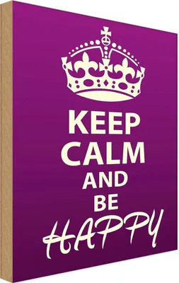 Produktbild von vianmo Holzschild 40x30 cm Keep Calm and be happy