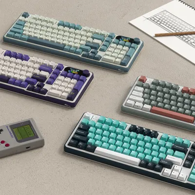 Image de Clavier mécanique bleu ciel - Disposition 96% - Rétroéclairage RGB