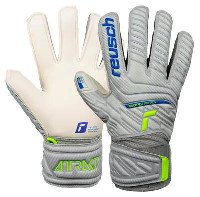 Obrázok produktu pre REUSCH Reusch Attrakt Grip Finger Support Torwarthandschuhe Junior 6016 vapor gray / safety yello 7,5