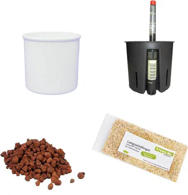 Produktbild von Set5 Blumentopf Corona 18/12 weiss Ø 20.0cm H 13.0cm +KT+WA+BT+HD50