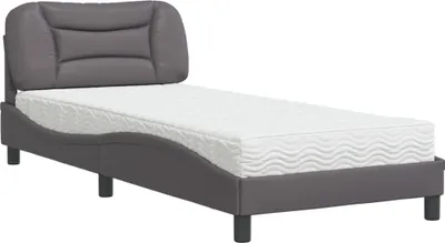 Produktbild von vidaXL Bett mit Matratze "Hvar" Grau 80x200 cm Kunstleder
