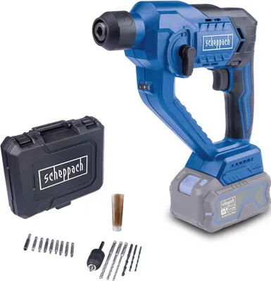 Produktbild von Scheppach Akku-Bohrhammer C-RHD130-X | 1,3 J | bis zu 6000 bpm | LED | Scheppach IXES 20-Volt-Serie | inkl. Transportkoffer und Zubehörset