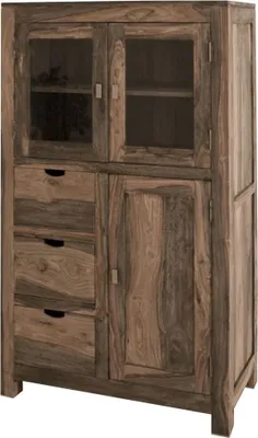 Image de MASSIVMOEBEL24 | Vitrine 90x45 Palissandre huilé Gris taupe NATURE GREY #62