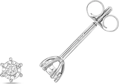Produktbild von 9 Karat (375) Weißgold Damen - Diamant Paar Ohrstecker Brillant-Schliff 0.05 Karat H - PK2; TRS313949KW