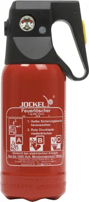 Produktbild von PS1JM 8 Jockel Feuerlöscher Mini 1kg ABC KFZ Auto Pulverfeuerlöscher 2LE